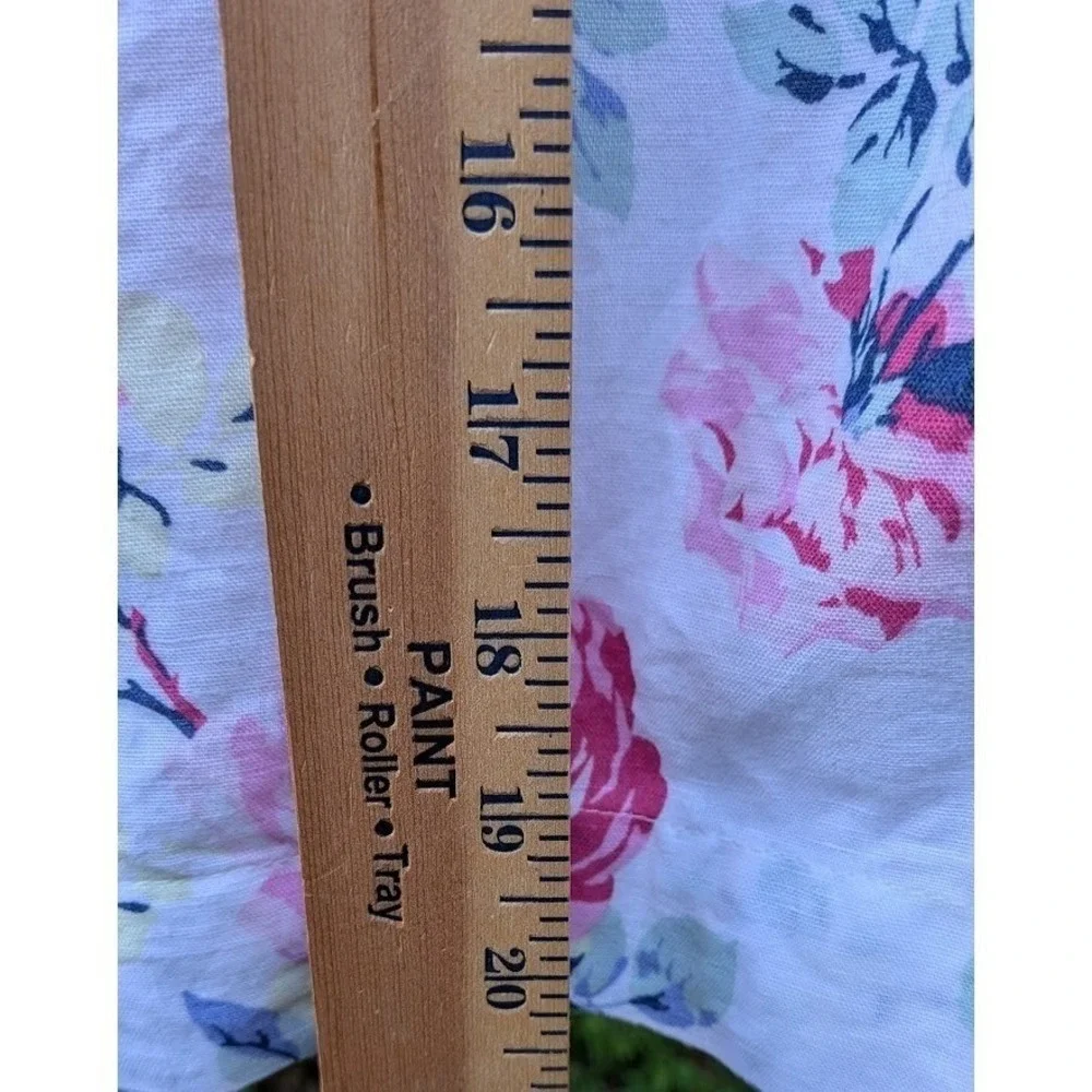 Baby Gap Toddler Girl's Dress 3T Linen Blend Bright Cabbage Rose Garden Sundress